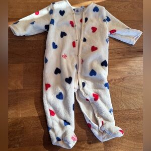 Cozy Heart Print Kids One Piece